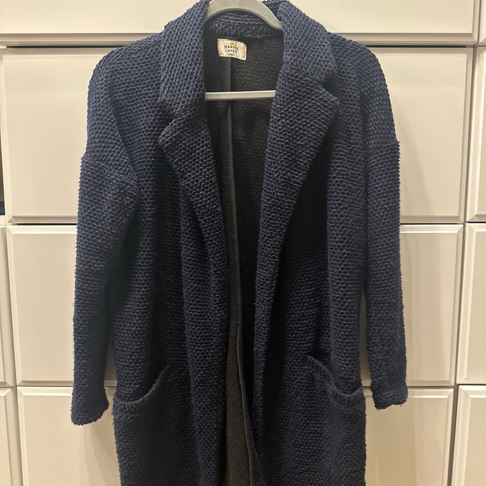 Marine Layer Navy Teddy Jacket